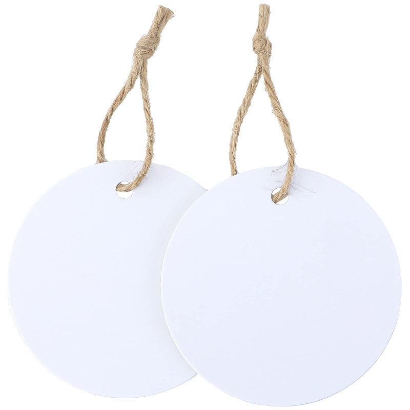 jijAcraft White Round Gift Tags with String, 100PCS Circle Kraft Paper Tags, 2Inch Writable Blank Hangtag for Gift Wrapping, DIY Crafts, Party Favors - Image 4